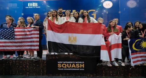 للمرة الخامسة ..مصر تتوج ببطولة العالم لسيدات الاسكواش للفرق